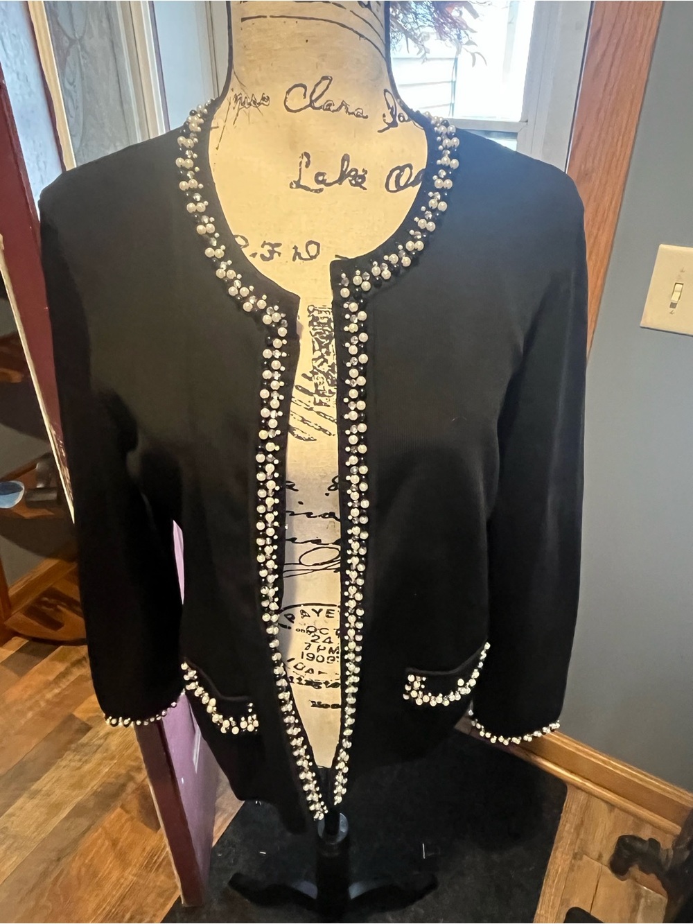 Women’s MYWT 9-5 Black Elegant Cardigan Jacket - Size XL